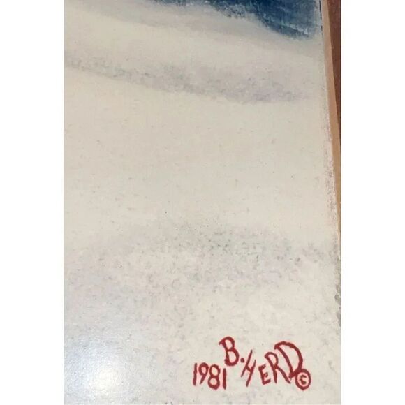 Vintage 1981 B Herd “First Hunt” Edition 6/250 Signed Painting with Authenticati - Picture 3 of 10